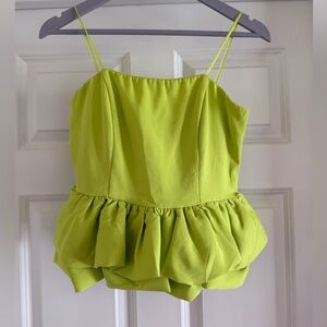 DO+BE Vibrant Green Peplum Camisole